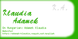 klaudia adamek business card